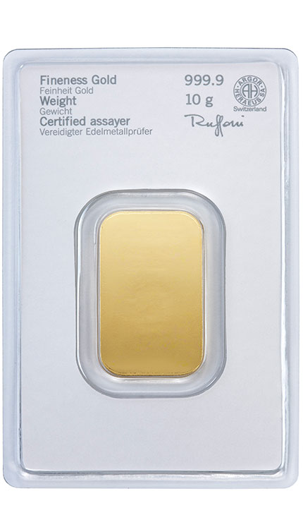 10g Guldbarren Zertifikat